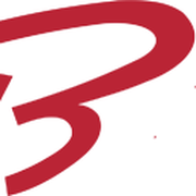 Ein rotes, geschwungenes Logo, das dynamische Bewegung und Energie ausstrahlt, vor einem neutralen Hintergrund.